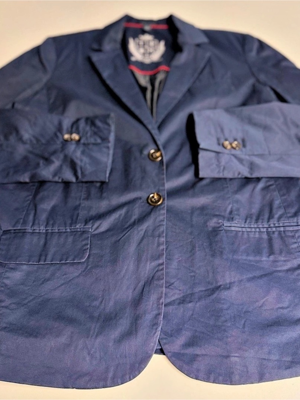 Tommy Hilfiger Crest Logo Blazer Blue Medium